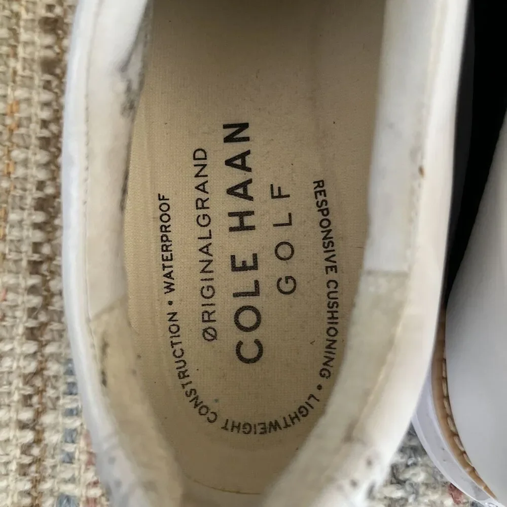 Cole Haan Men's ZeroGrand OG Saddle Golf Shoes White/Black C37176, 8 M